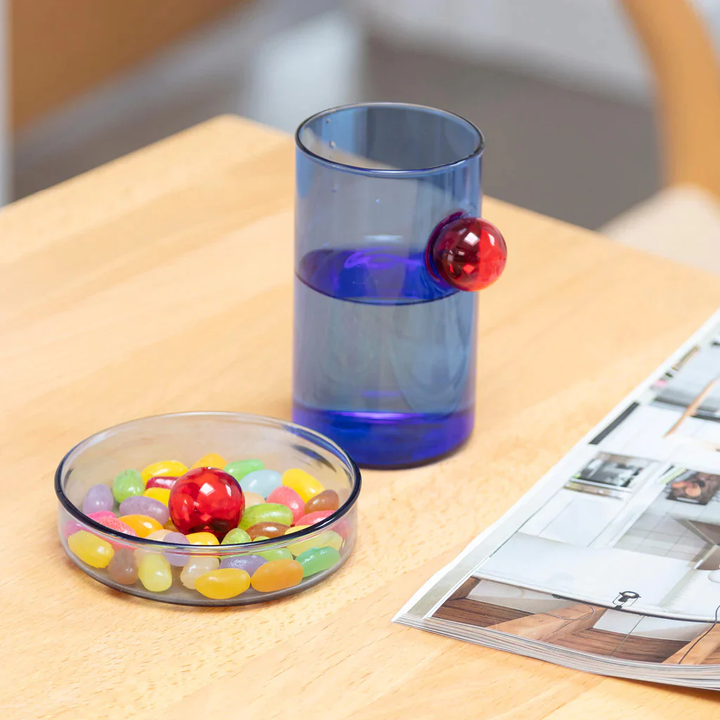 Blue & Red Bubble Glass - Image 3