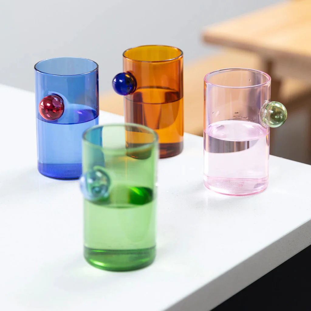 Blue & Red Bubble Glass - Image 4