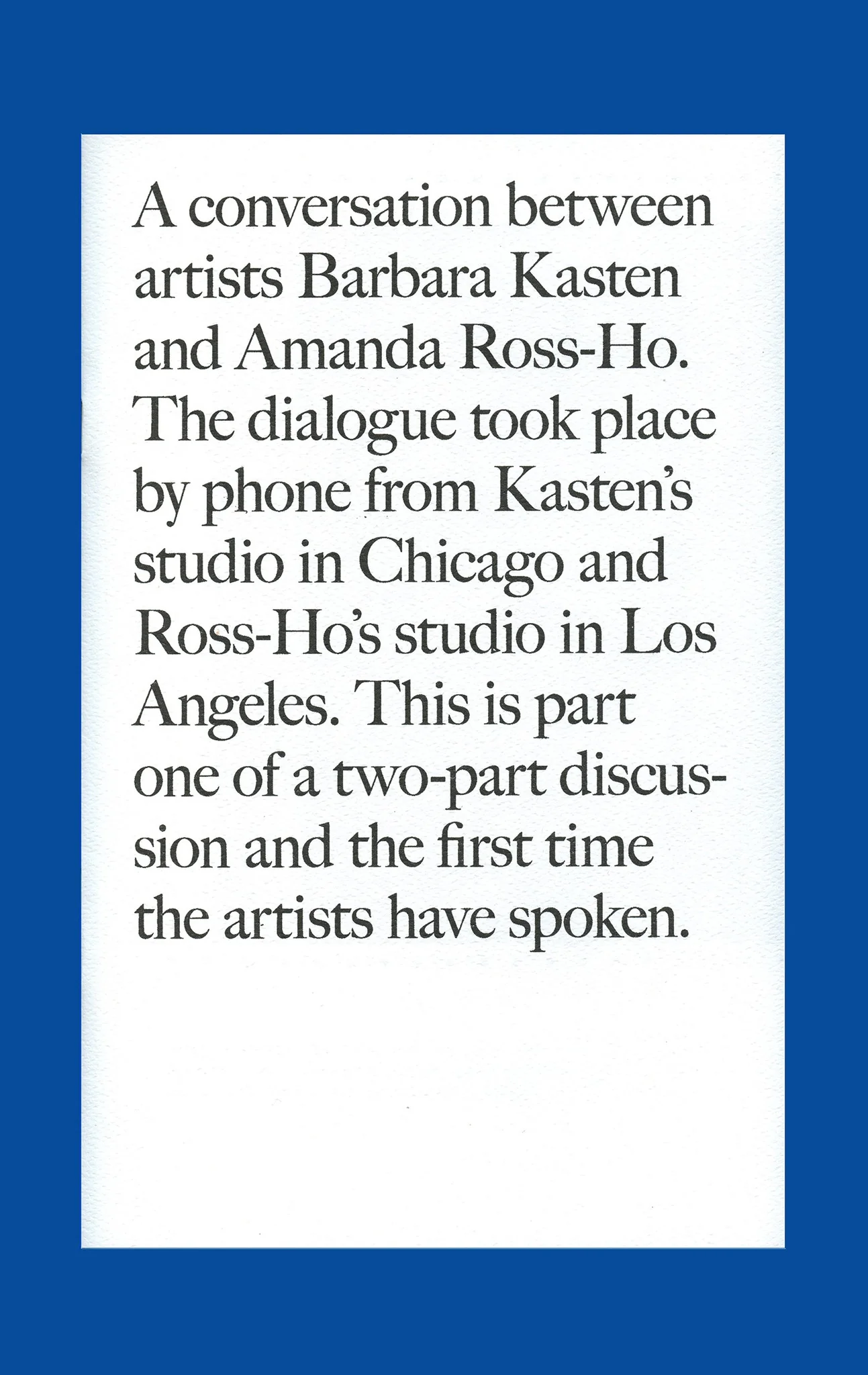 Introducing: Barbara Kasten and Amanda Ross-Ho Part 1