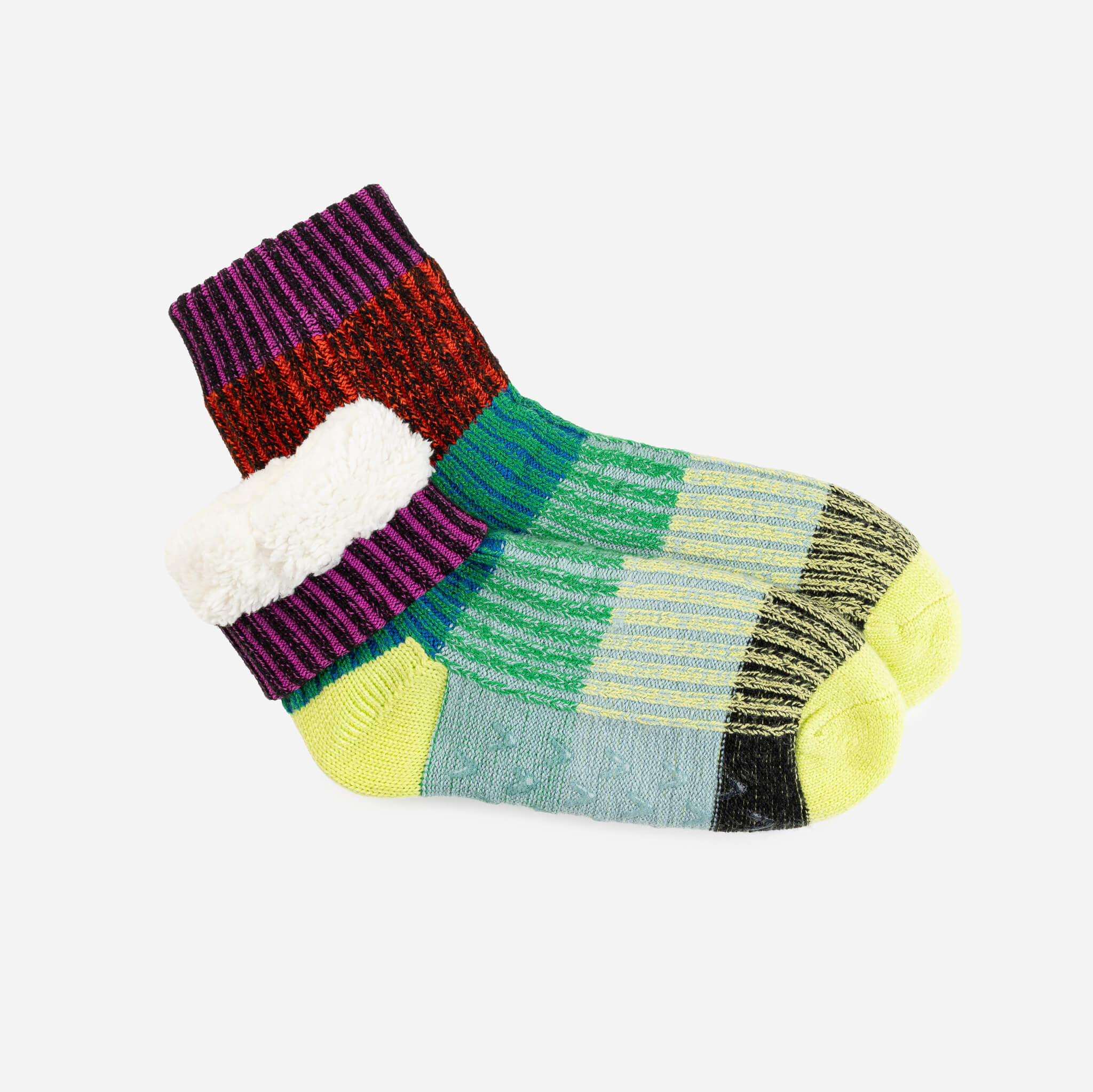 Lime Cobalt Mosaic House Socks - Image 2