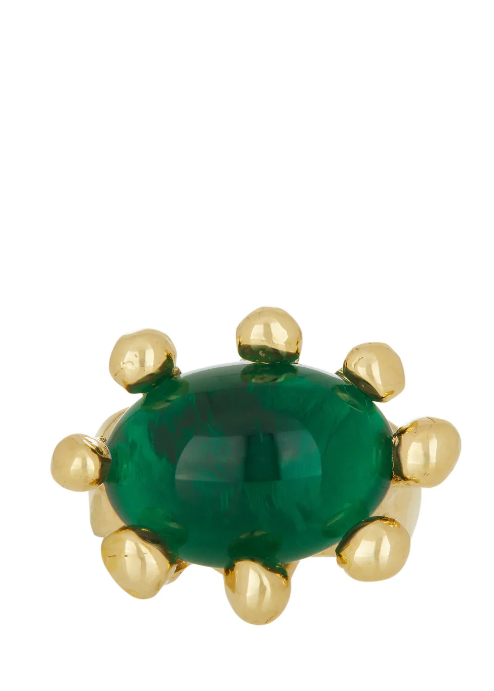 Mondo Mondo: Emerald Brass Diva Ring - Image 2