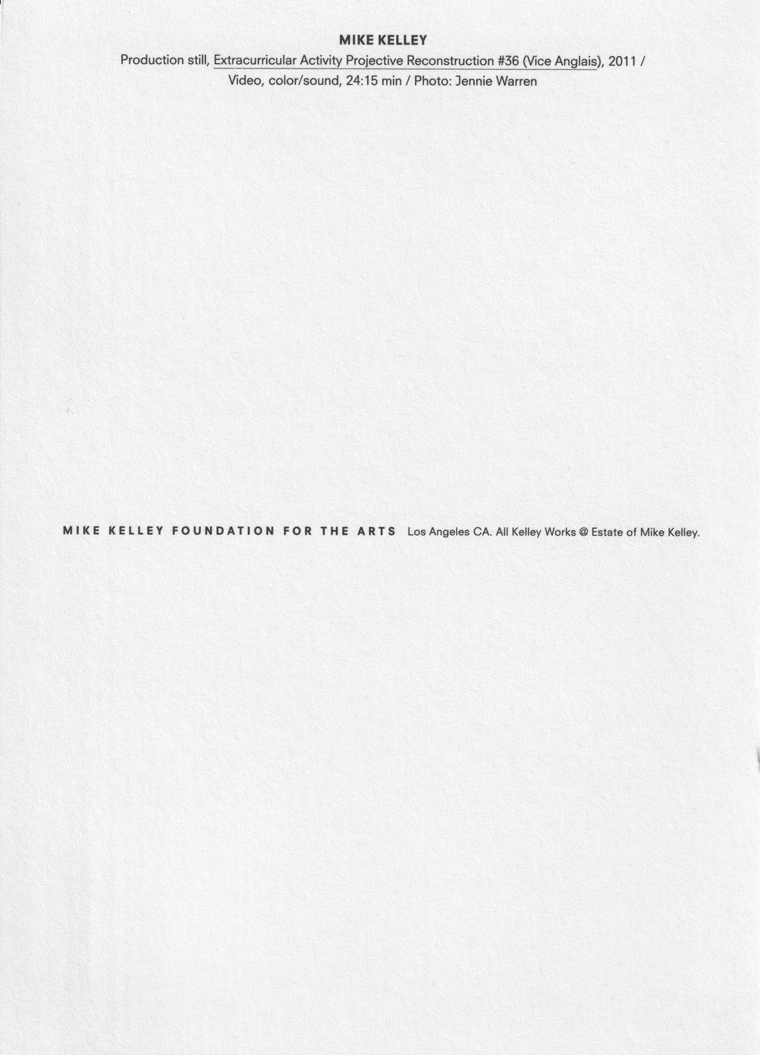 Mike Kelley: Postcard (Vice Anglais) - Image 2