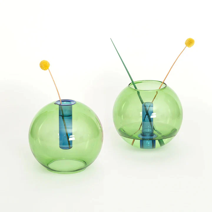Green & Blue Reversible Bubble Vase - Image 3
