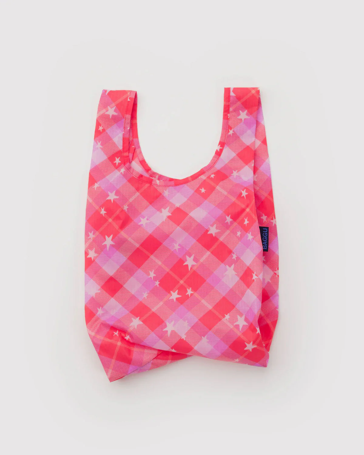 Pink Star Plaid Mini Reusable Bag