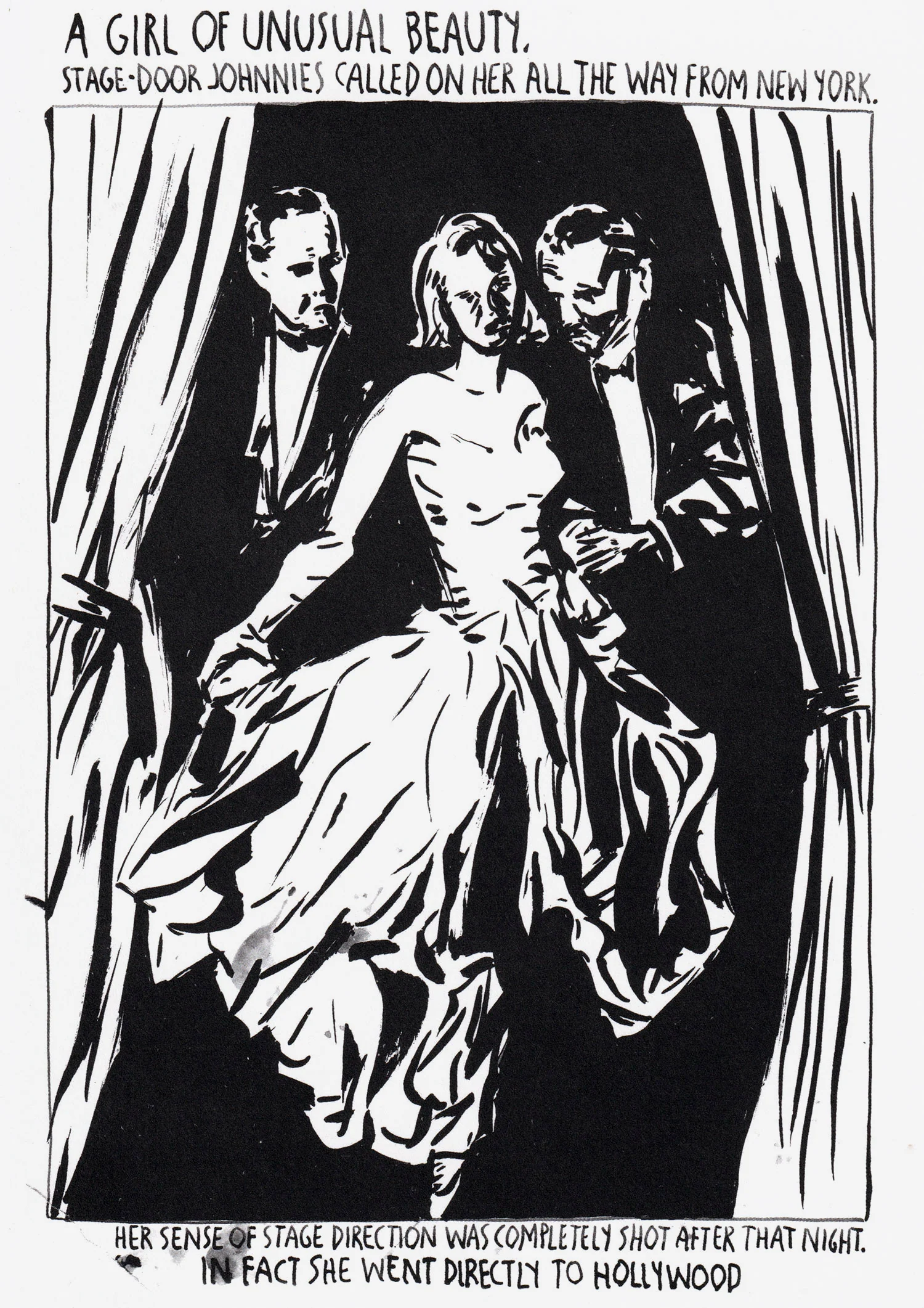 Raymond Pettibon: Notecard (A Girl of Unusual...)