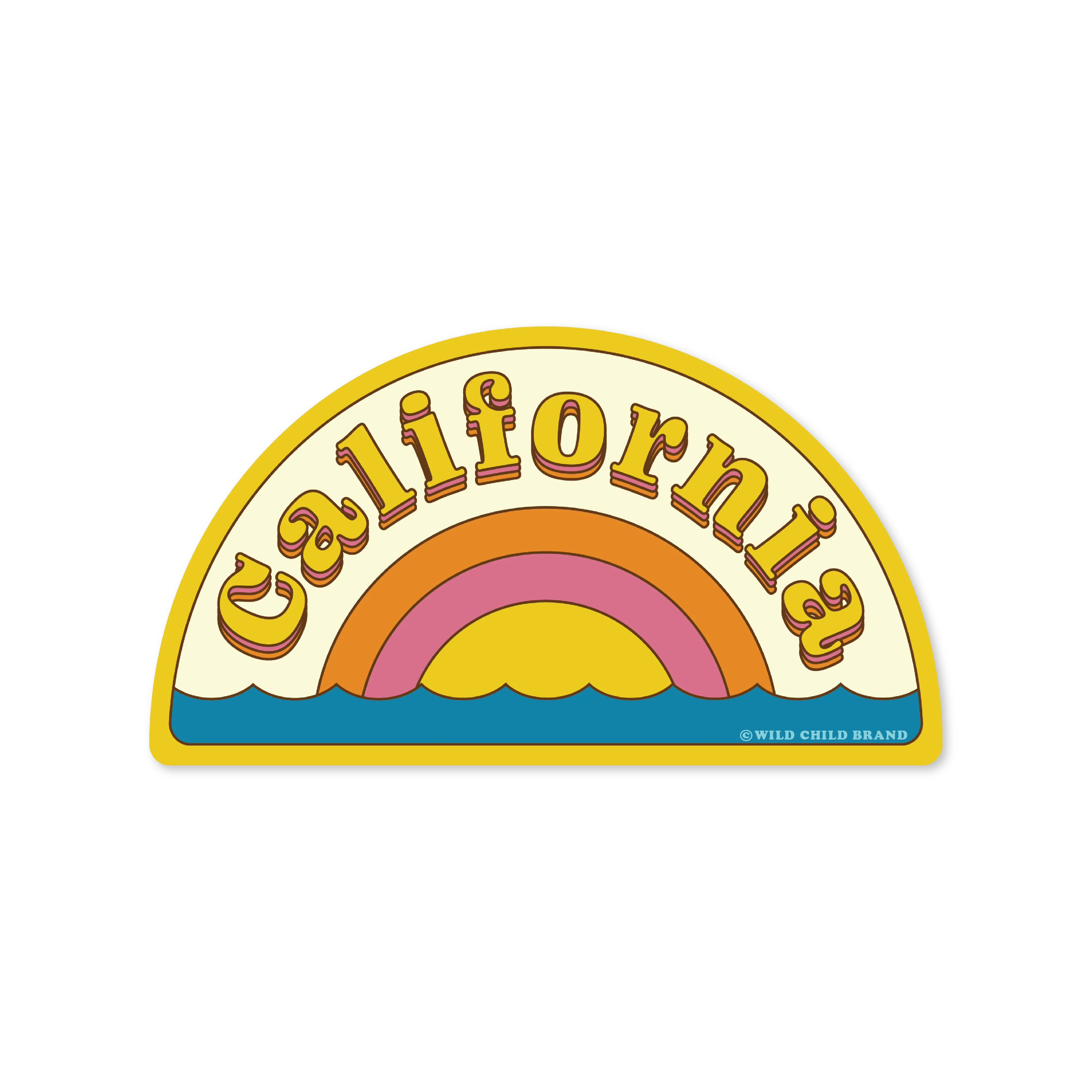 Retro Coastal Sunshine California Sticker